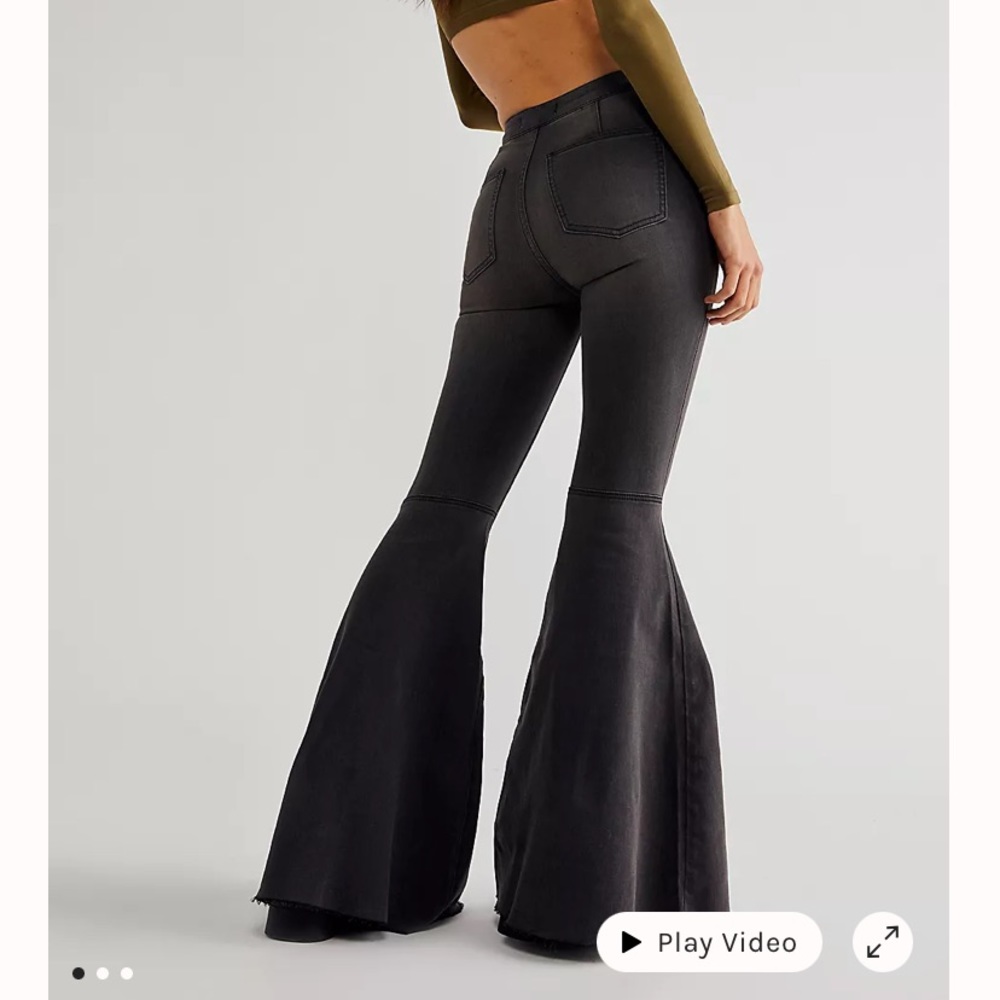 Free people black just float on flare jeans